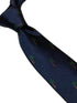 navy tie with tropical palm tree desert island embroidered design